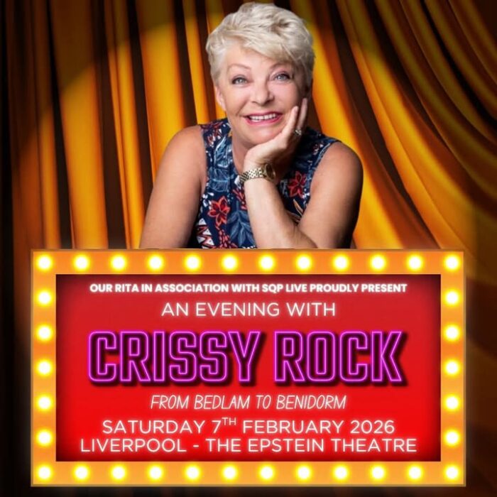 🔥 ON SALE NOW - BOOK QUICK! 🔥
Liverpool Legend Crissy Rock returns to the Epstein for An Evening with Crissy Rock - from bedlam to Benidorm. 
🎭 Sat 7 Feb 2026
🎟 Get Tickets 👉 www.epsteintheatre.com
